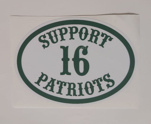 Support 16 Patriots Car Bumper Sticker